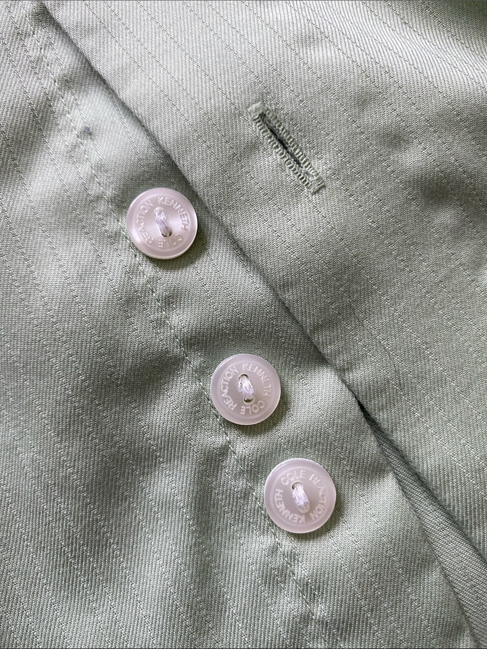 Kenneth Cole Reaction Pale Green Long-Sleeve Button-Up Shirt 16 32-33 - Picture 6 of 7